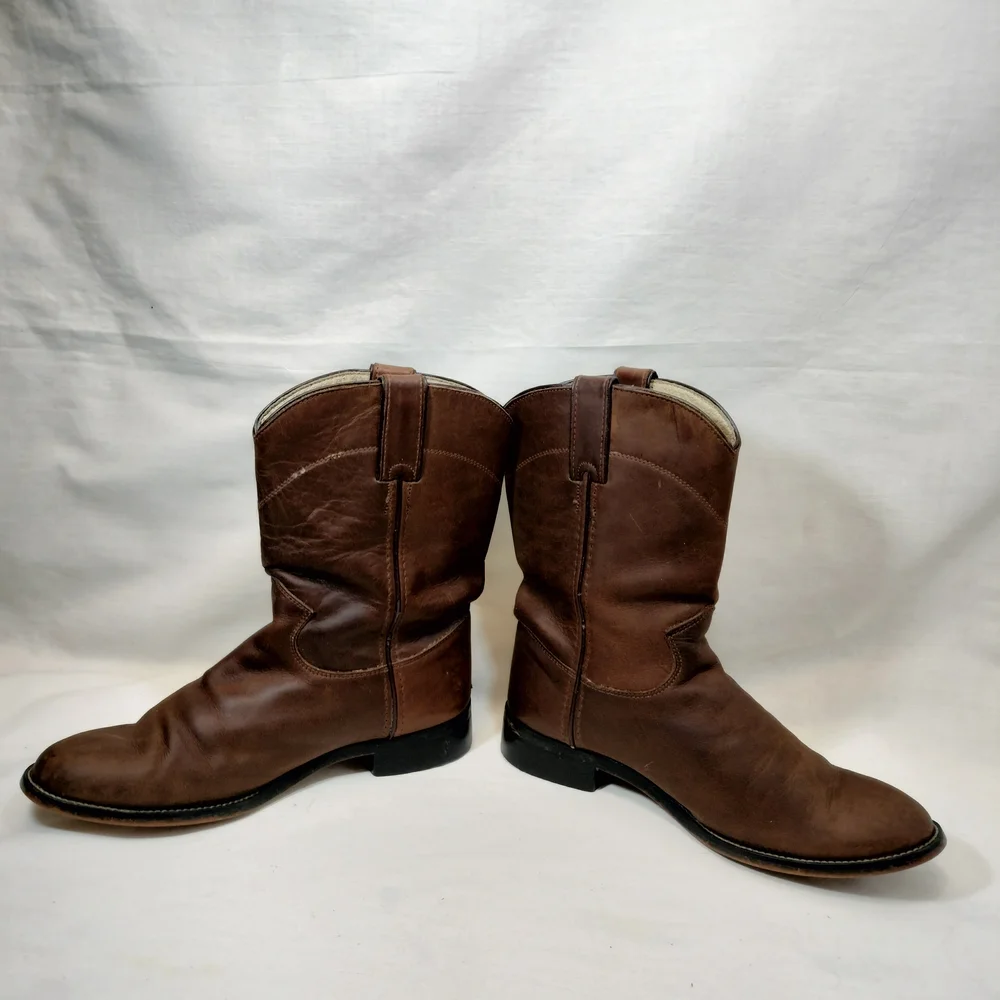 Justin Brown Leather Roper‎ Cowboy/Western Boots, Youth 5/women's 6